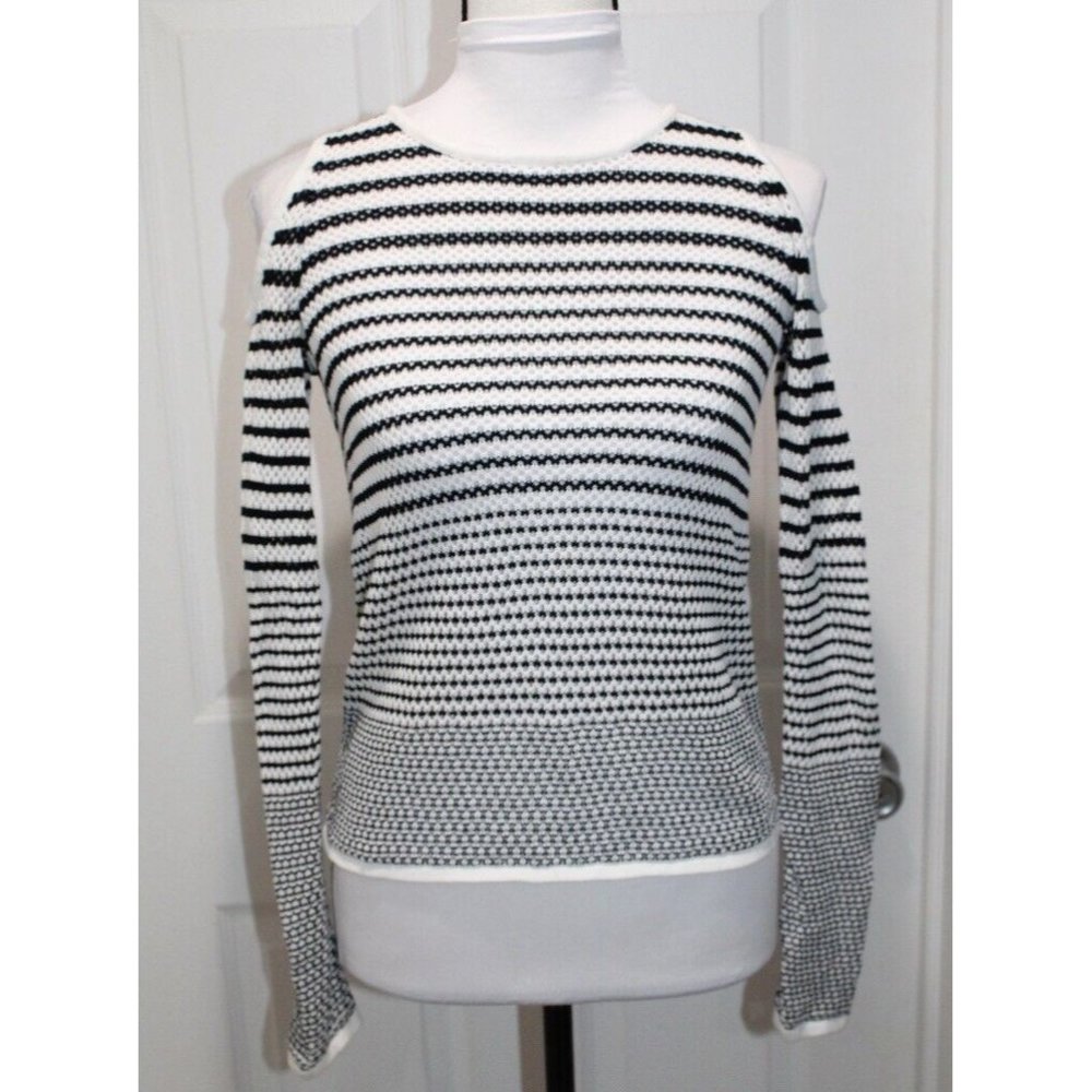 Rag & Bone Sweater Off the Shoulder Cut Out Quinn Cotton Loose Stretch Knit XS
